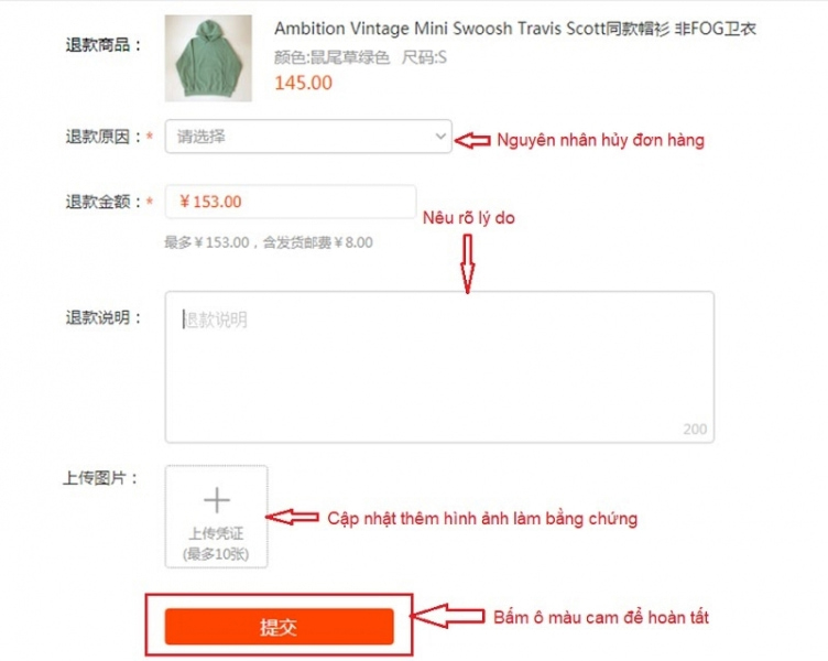 Cách hủy đơn hàng trên Taobao trên máy tính bước 4